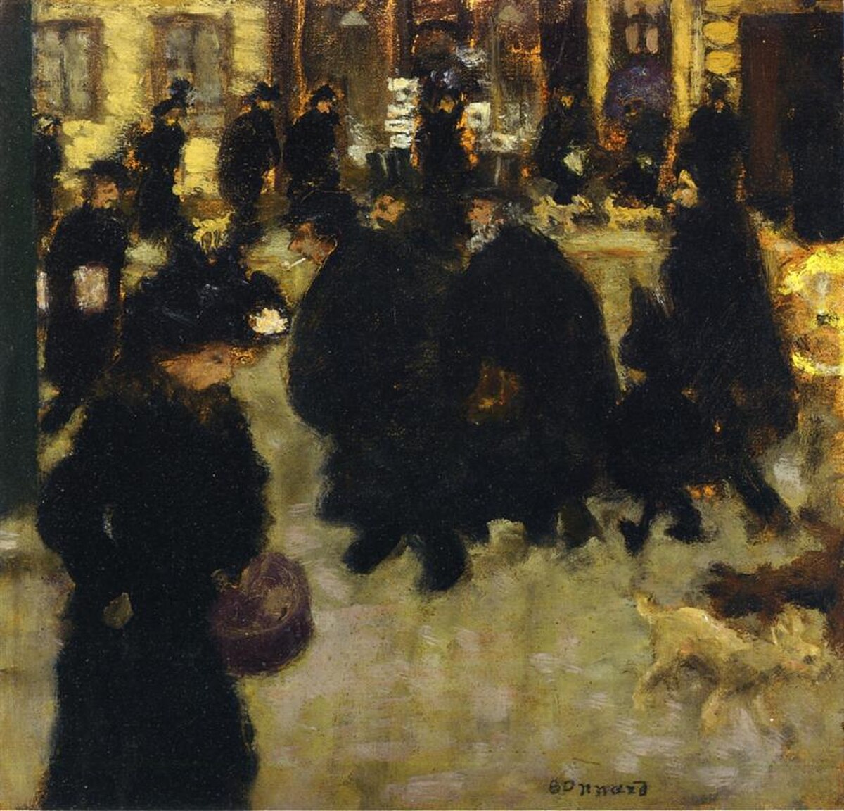 Figures in the Street by Pierre Bonnard at Private Collection