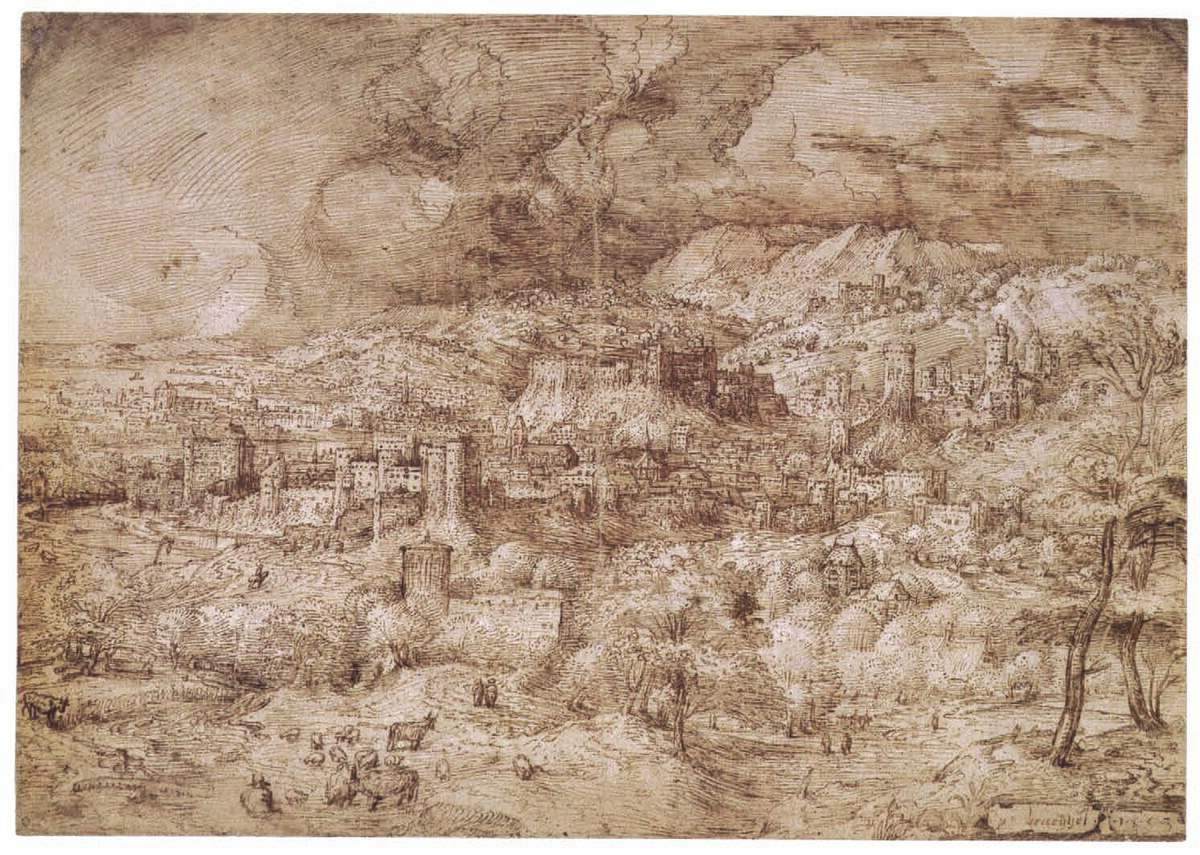 Landscape with a fortified town by Pieter Bruegel the Elder