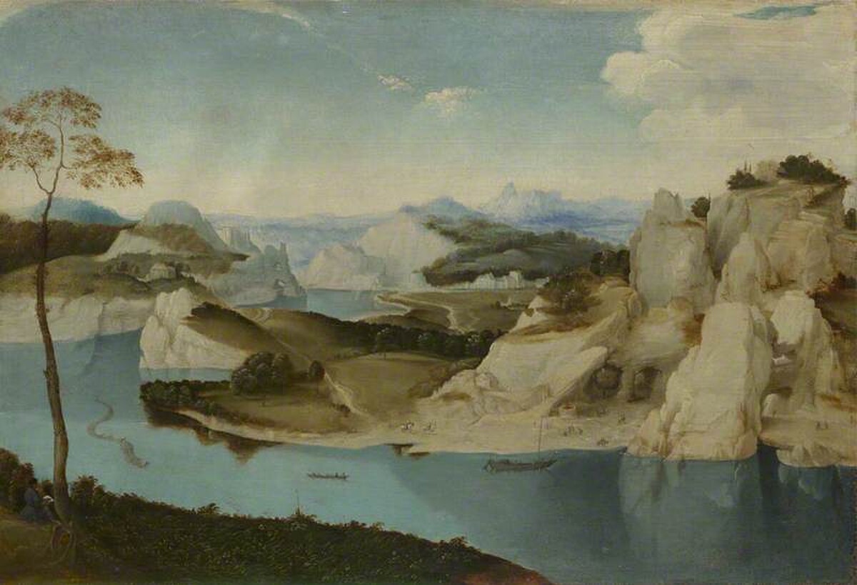Mountain landscape with a river by Pieter Bruegel the Elder