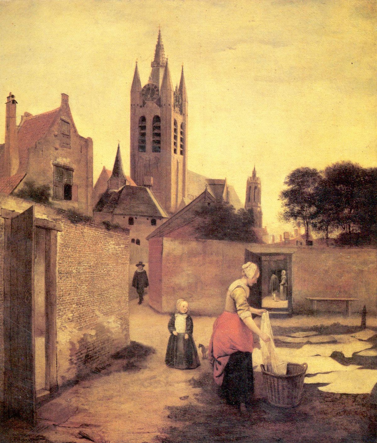 A woman and a child on a Bleichwiese by Pieter de Hooch at Private Collection