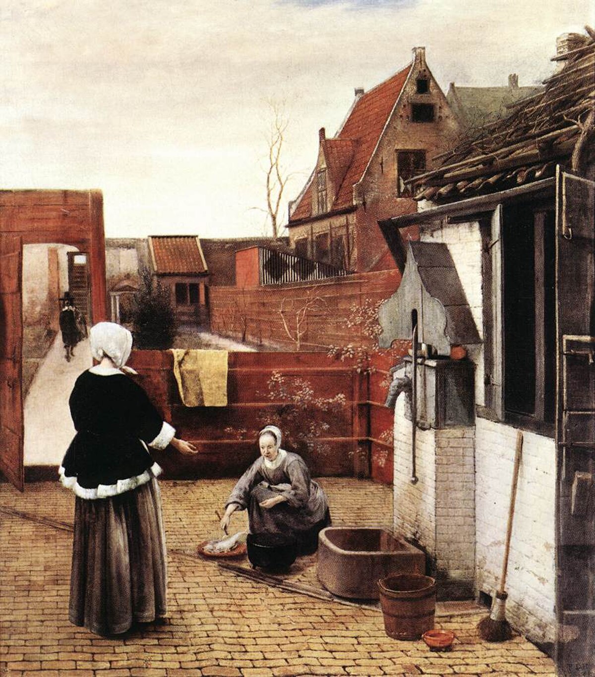 A Woman and a Maid in a Courtyard by Pieter de Hooch