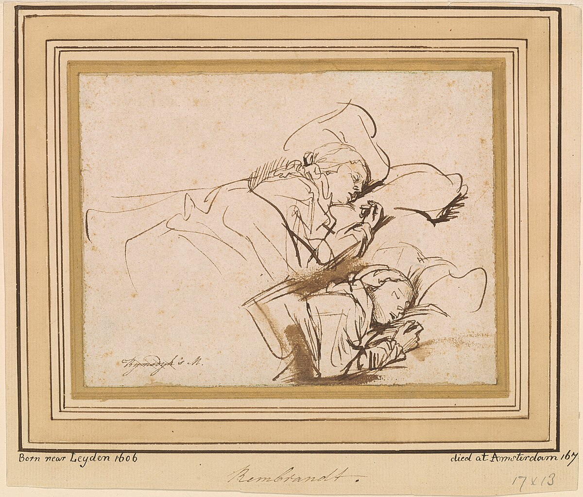 A Study of a Woman Asleep by Rembrandt van Rijn