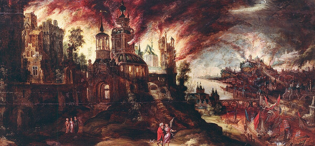 Lot and His Family Leaving Sodom by Rembrandt van Rijn