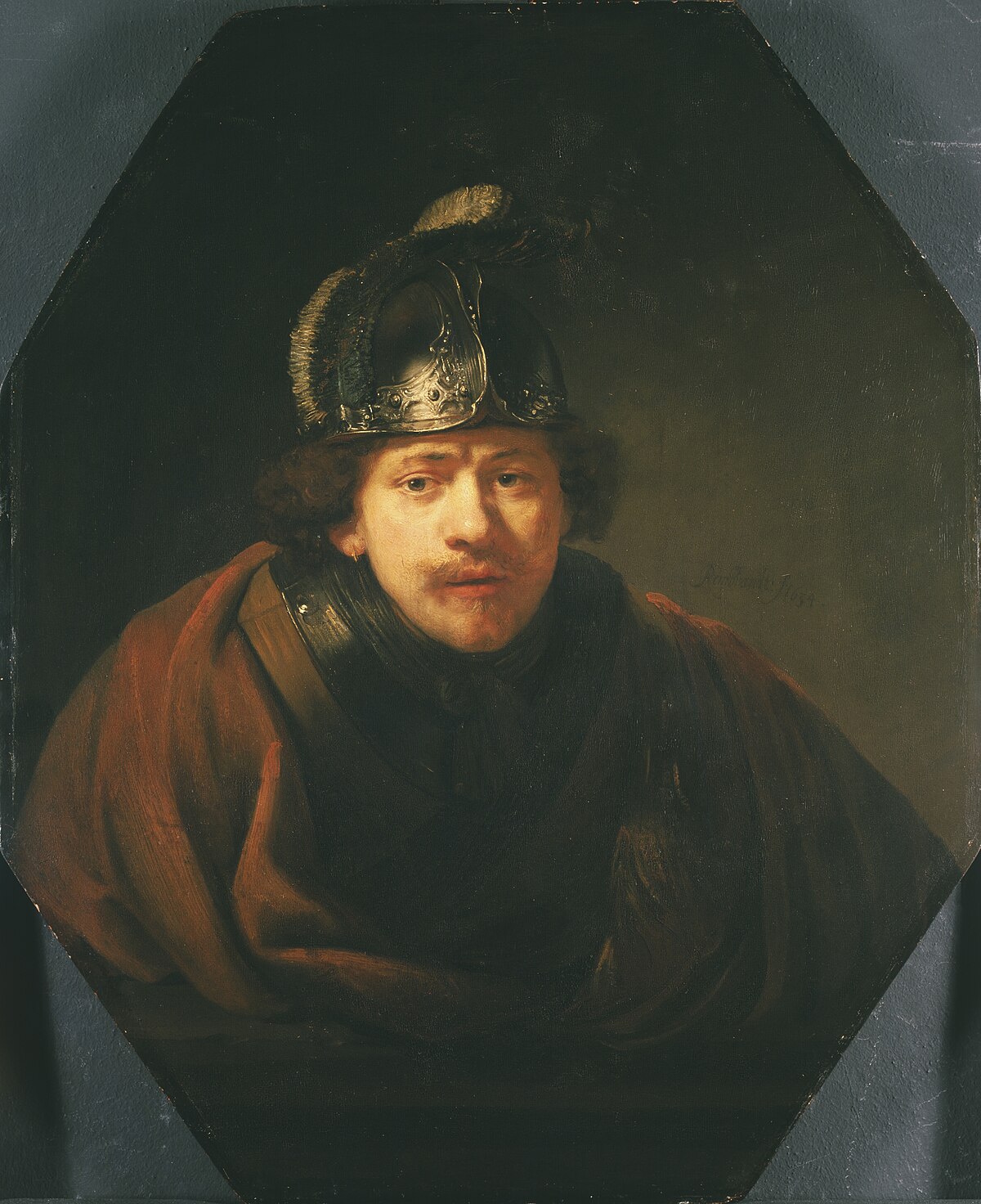 Self-portrait with Helmet by Rembrandt van Rijn
