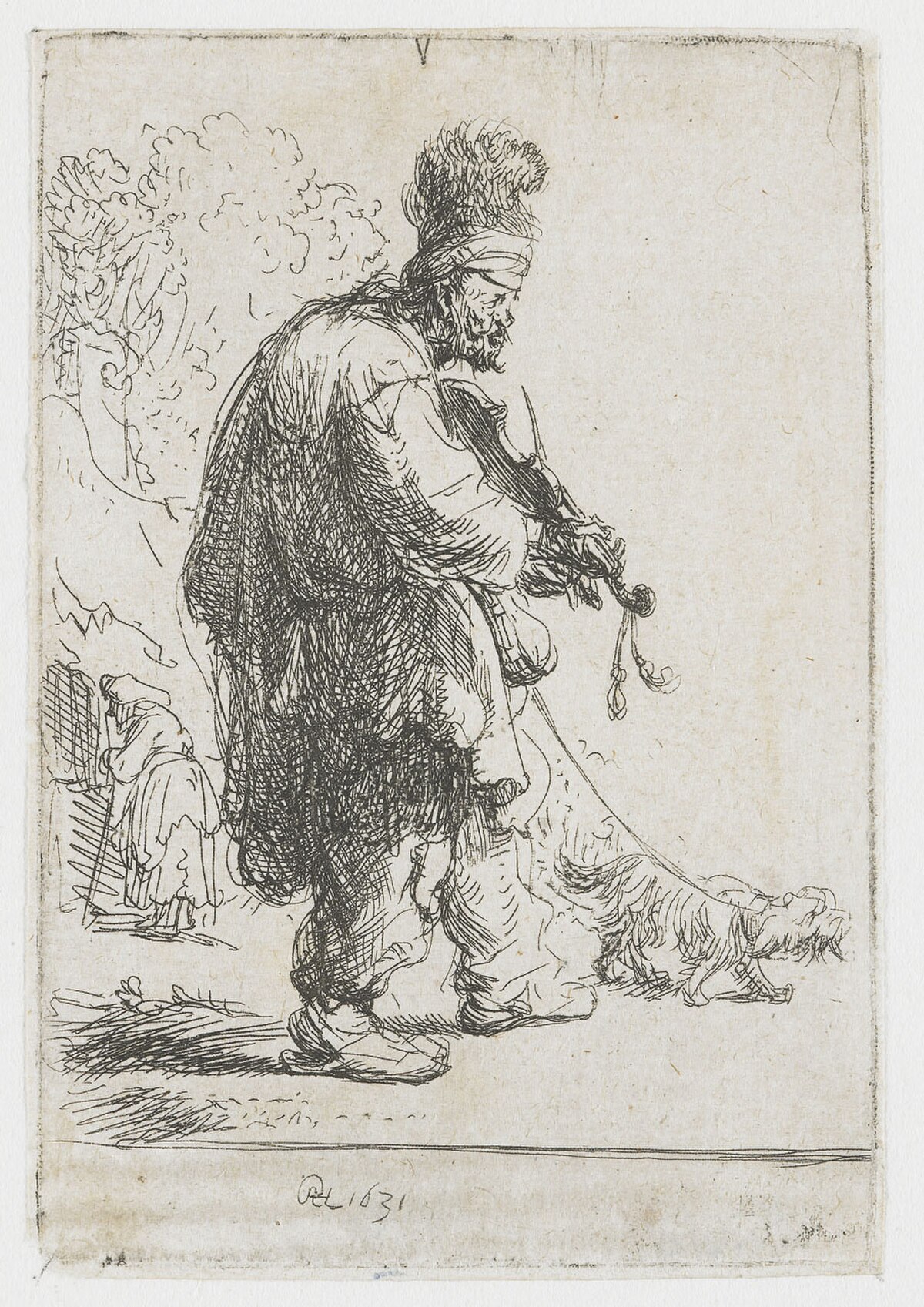 The blind fiddler by Rembrandt van Rijn