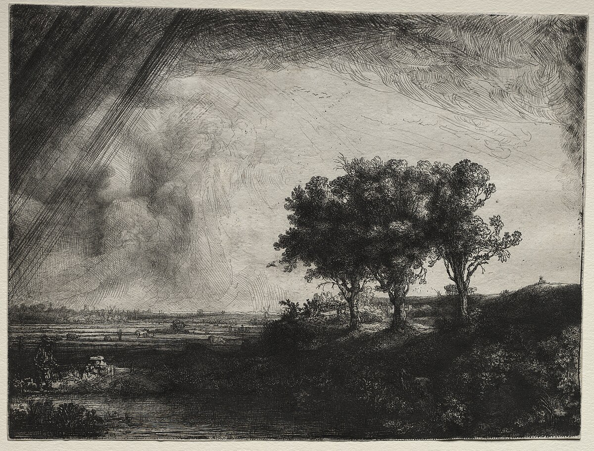 The Three Trees by Rembrandt van Rijn