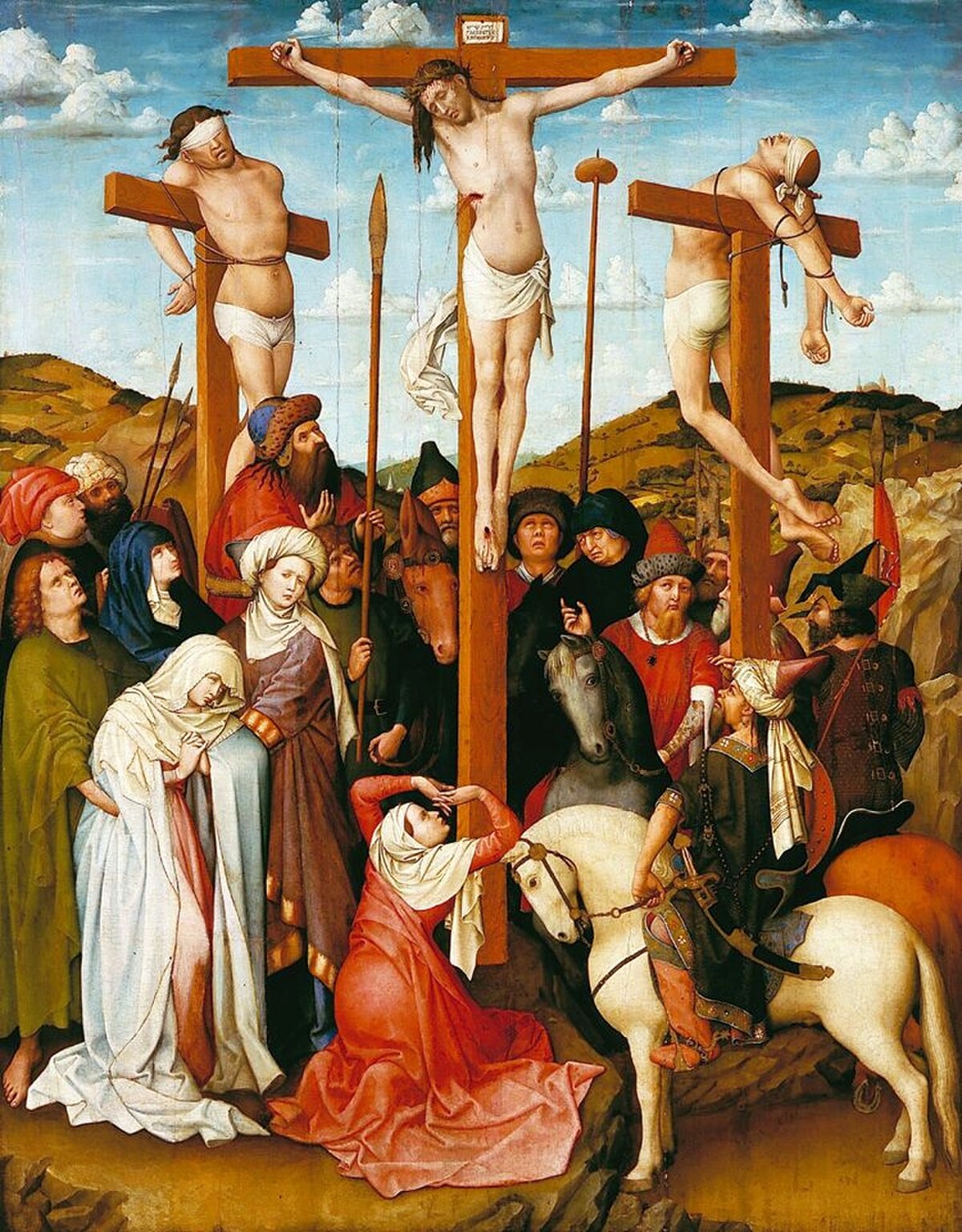 Crucifixion by Robert Campin at Gemäldegalerie, Berlin