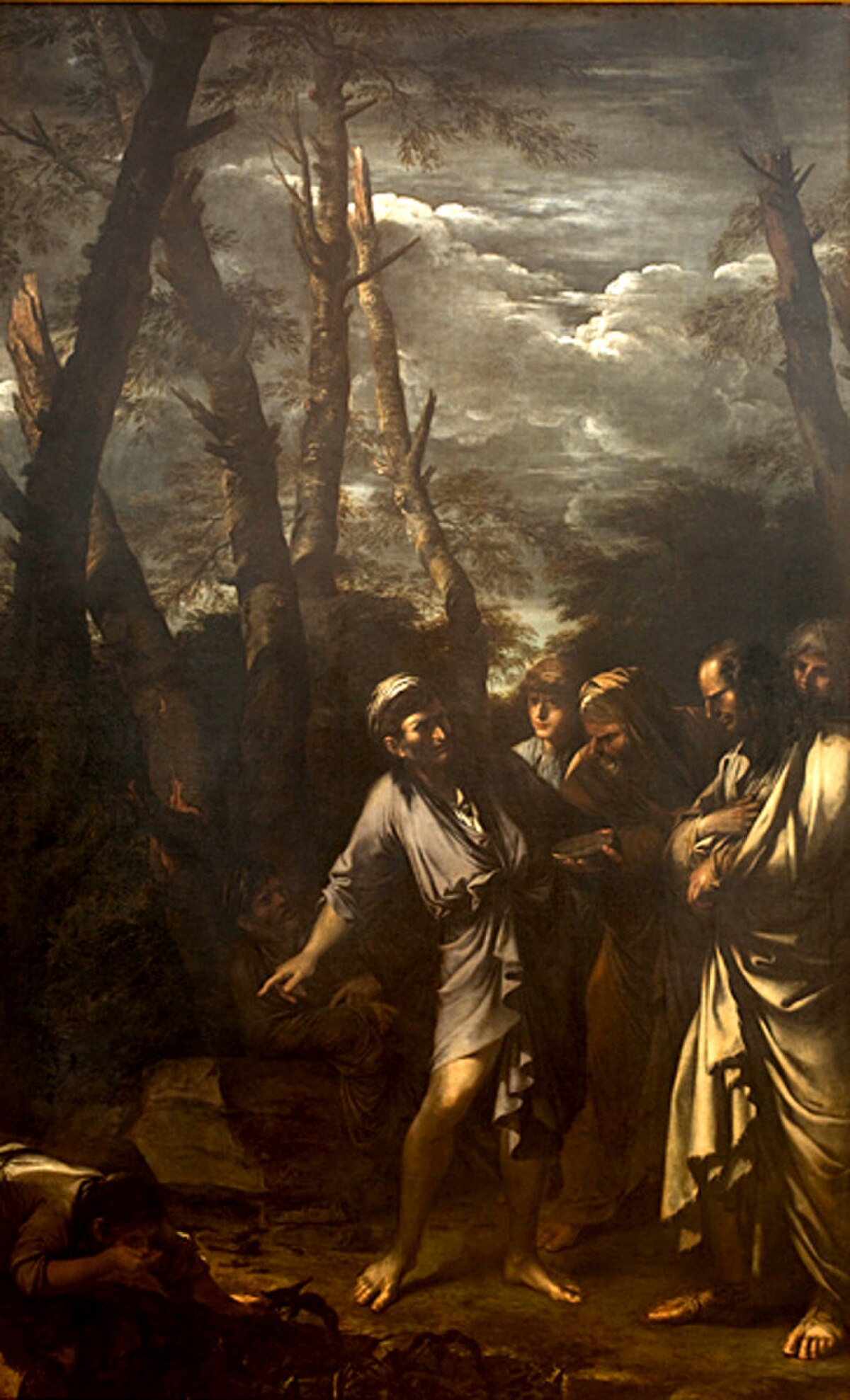 Diogenes Throwing Away His Drinking Cup. by Salvator Rosa