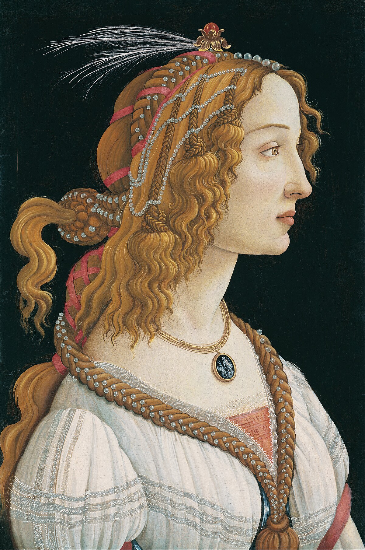 Portrait of a young woman by Sandro Botticelli at Palazzo Pitti