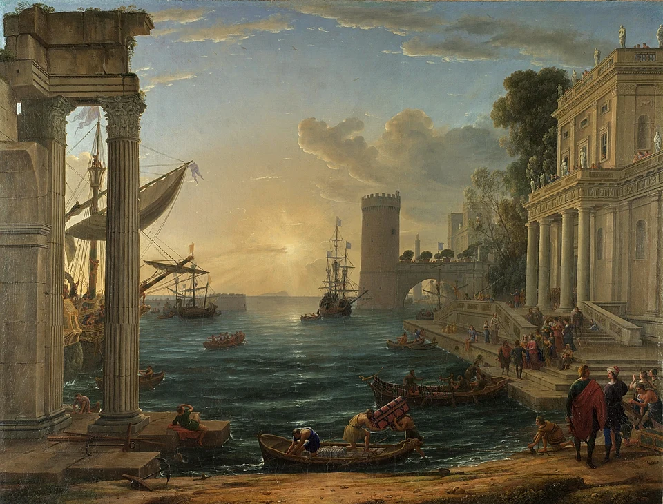 Seaport with the Embarkation of the Queen of Sheba by Claude Lorrain
