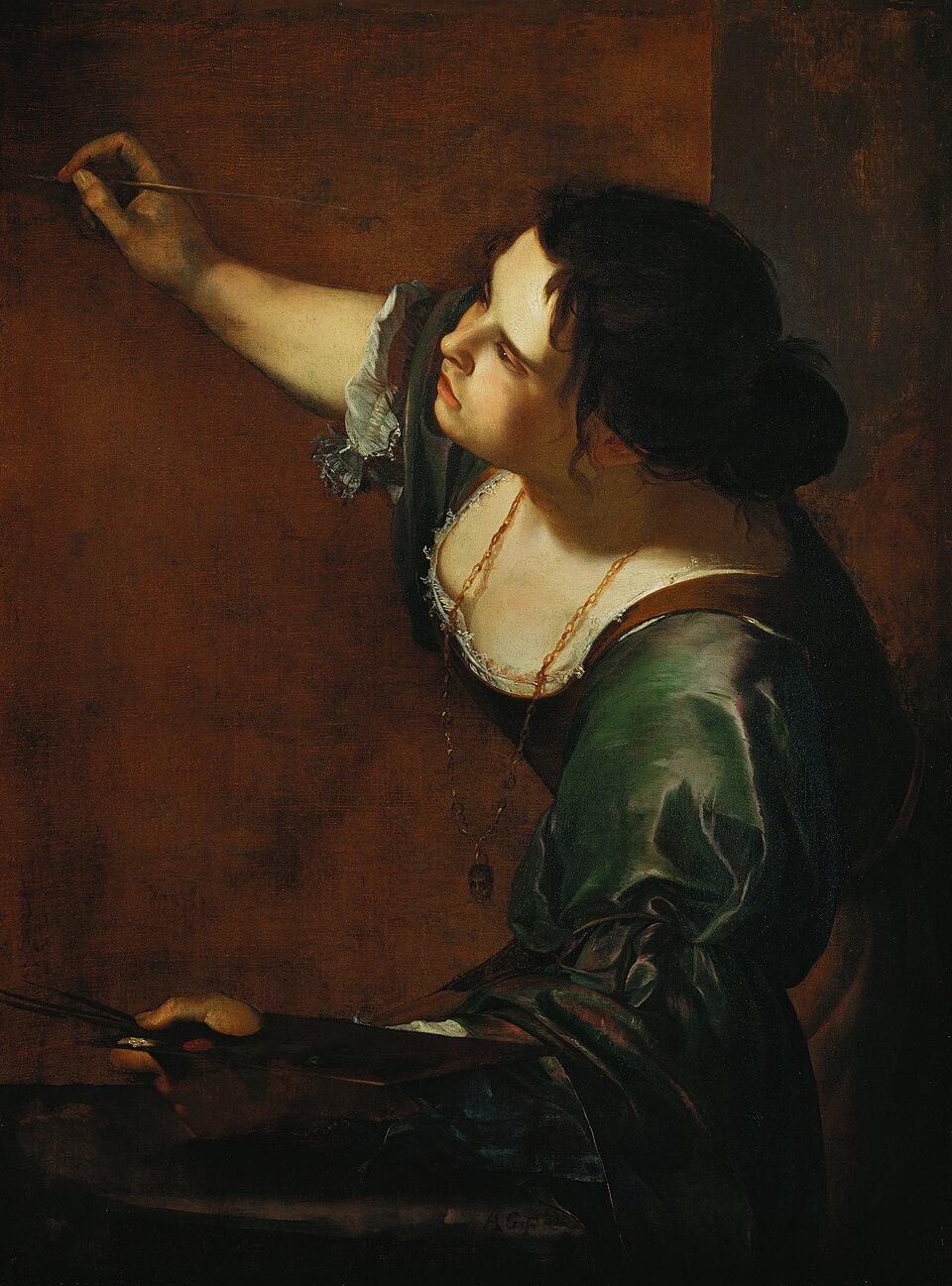 Self-Portrait as the Allegory of Painting by Artemisia Gentileschi (1639), Oil on canvas at Royal Collection