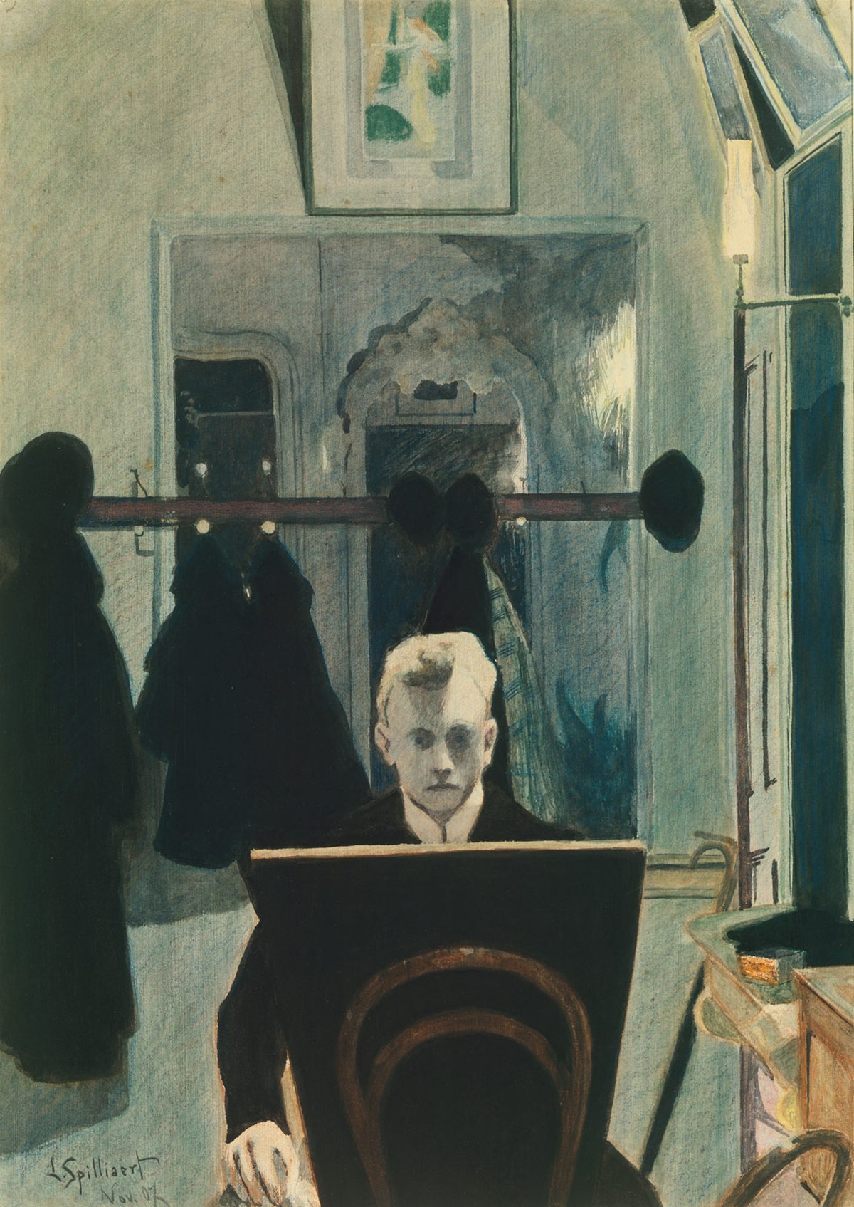 Self-Portrait with Mirror by Léon Spilliaert