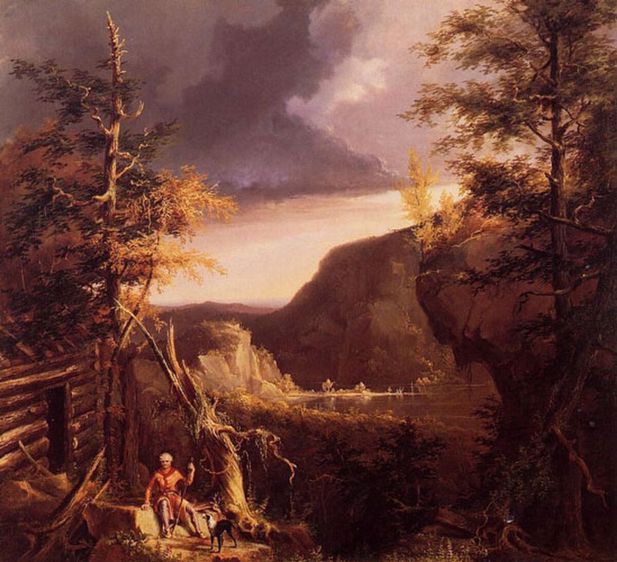 Daniel Boone Sitting at the Door of His Cabin on the Great Osage Lake by Thomas Cole at Mead Art Museum, Amherst, MA