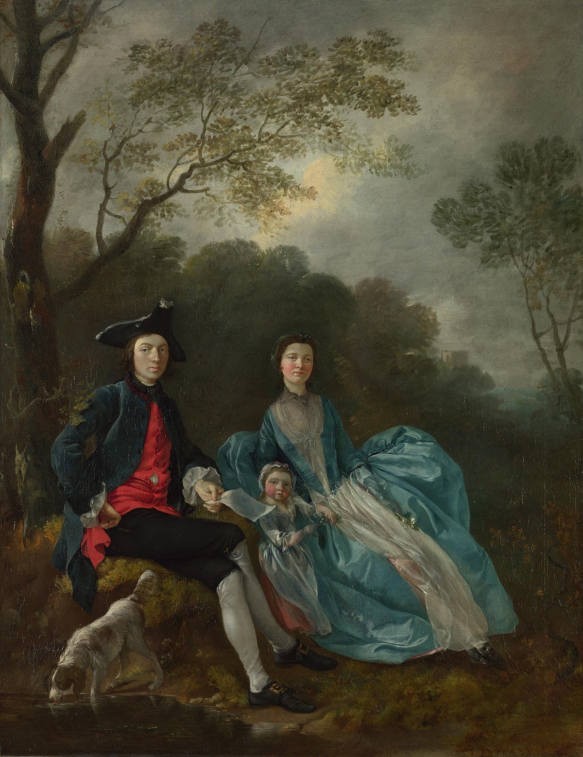 The Artist with his Wife and Daughter by Thomas Gainsborough at Private Collection