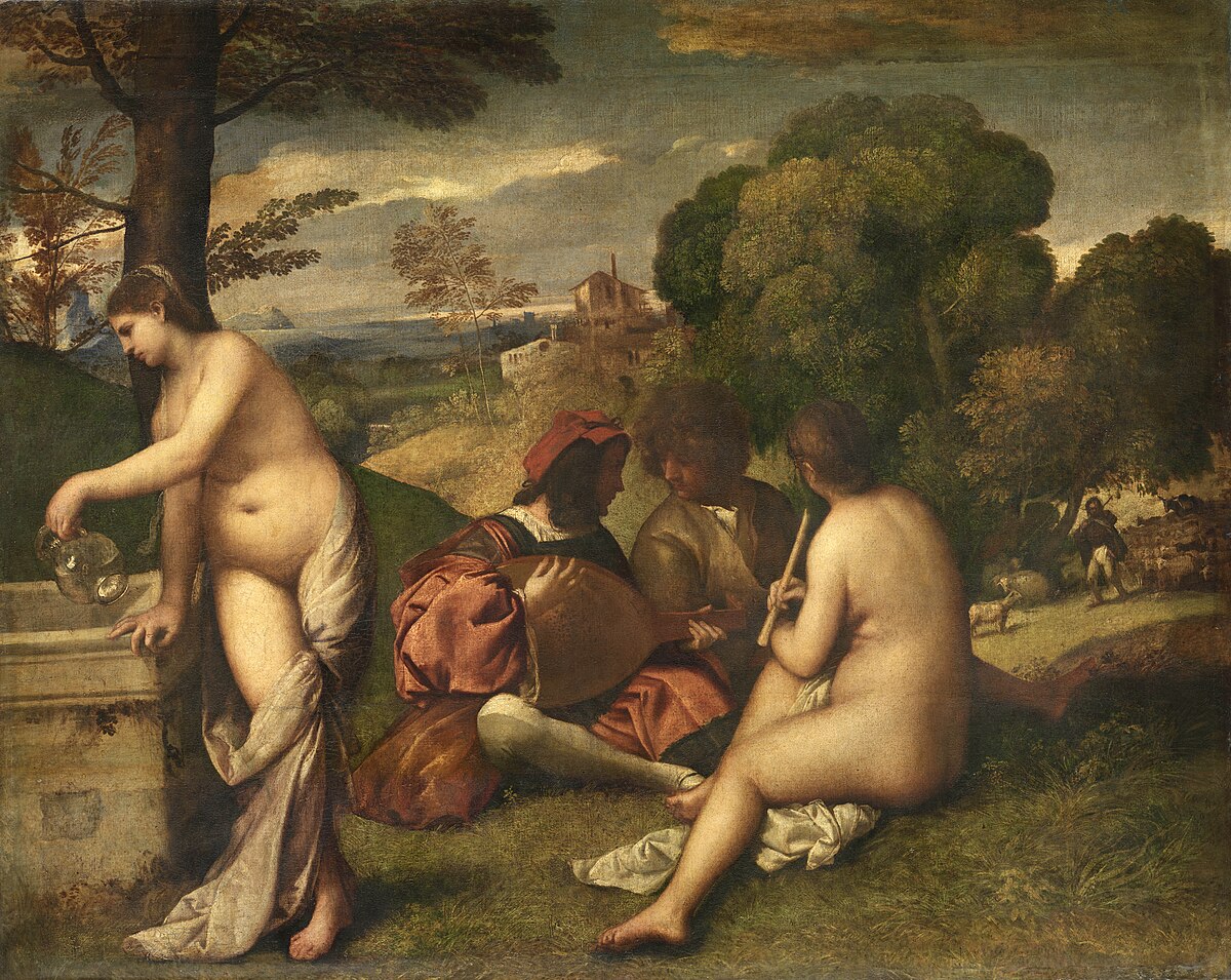 Concert Champetre by Titian at Louvre, Paris