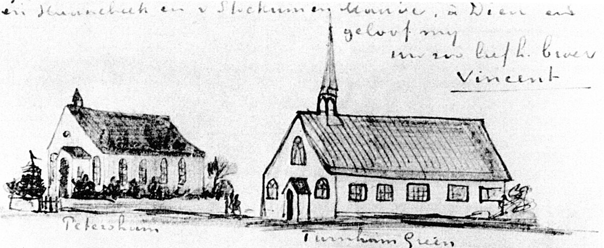 Churches at Petersham and Turnham Green by Vincent van Gogh at Private Collection