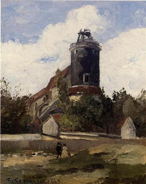 The Telegraph Tower at Montmartre by Camille Pissarro at Private Collection