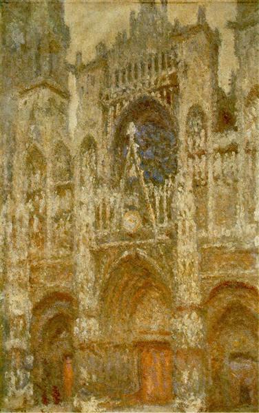 Rouen Cathedral,The Gate, Grey Weather by Claude Monet at Musée d'Orsay