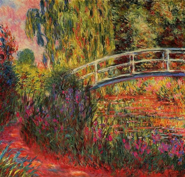 The Japanese Bridge (The Water-Lily Pond, Water Irises) by Claude Monet at The Metropolitan Museum of Art