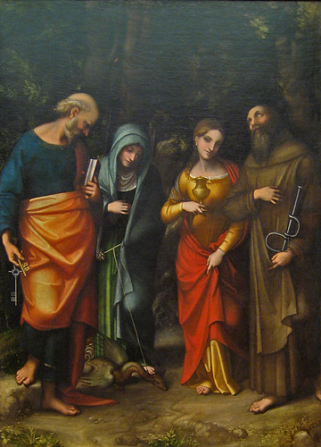 Four Saints (from left St. Peter, St. Martha, St. Mary Magdalene, St. Leonard) by Correggio at The Metropolitan Museum of Art