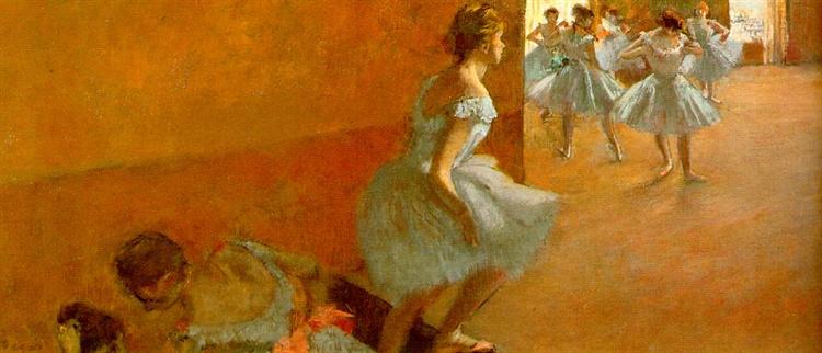 Dancers Climbing the Stairs by Edgar Degas at Private Collection