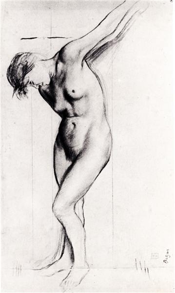 Study for the Medieval War Scene by Edgar Degas (1858), oil painting at Private Collection