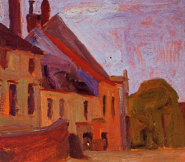 Houses on the Town Square in Klosterneuberg by Egon Schiele at Private Collection