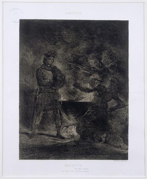Macbeth and the Witches by Eugène Delacroix at Musée national Eugène Delacroix, Paris