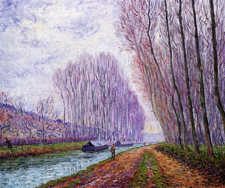 Barges on the Loing, Morning Effect by Francis Picabia at Private Collection