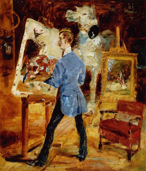 Princeteau in His Studio by Henri de Toulouse-Lautrec at Private Collection