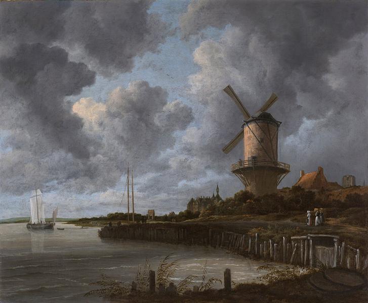 Tower Mill at Wijk bij Duurstede, Netherlands by Jacob van Ruisdael at Rijksmuseum