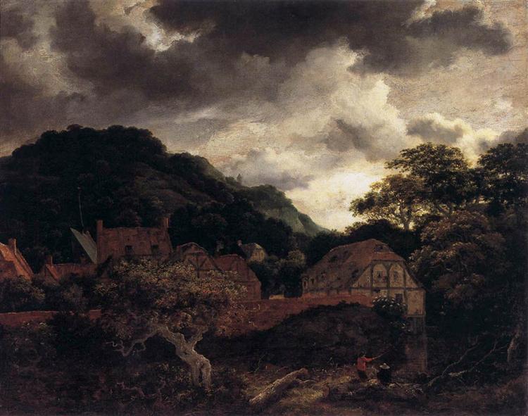 Village at the Wood's Edge by Jacob van Ruisdael at Gemäldegalerie, Berlin