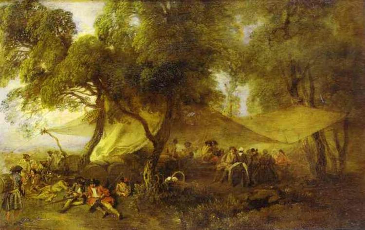 The Recreations of War by Jean-Antoine Watteau
