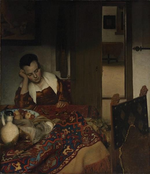 A Maid Asleep by Johannes Vermeer (1653) at The Metropolitan Museum of Art
