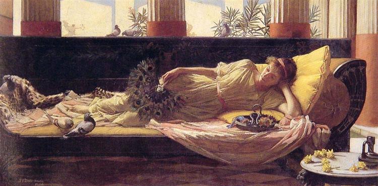 Its sweet doing nothing by John William Waterhouse