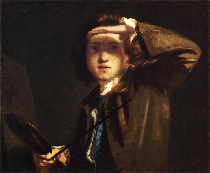 Self-portrait shading the Eyes by Joshua Reynolds
