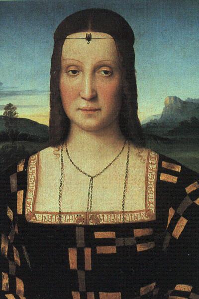 Portrait of Elizabeth Gonzaga by Raphael at Uffizi Gallery, Florence
