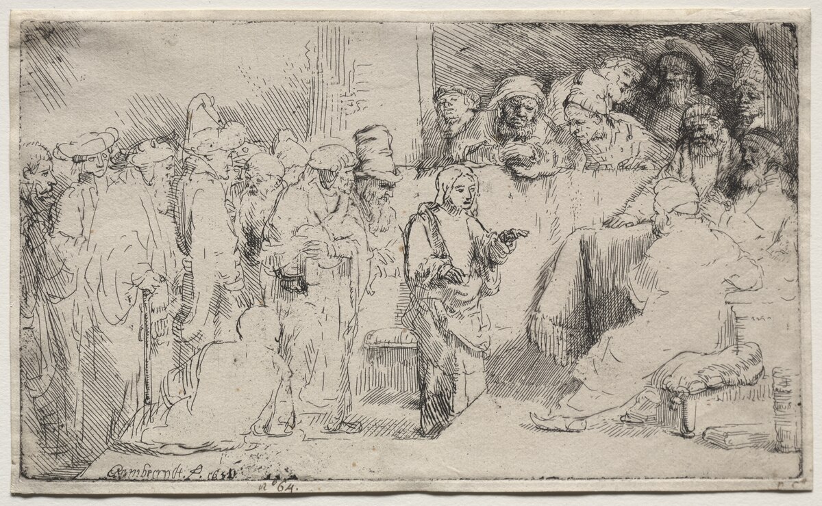 Christ disputing with the doctors by Rembrandt van Rijn at Cleveland Museum of Art