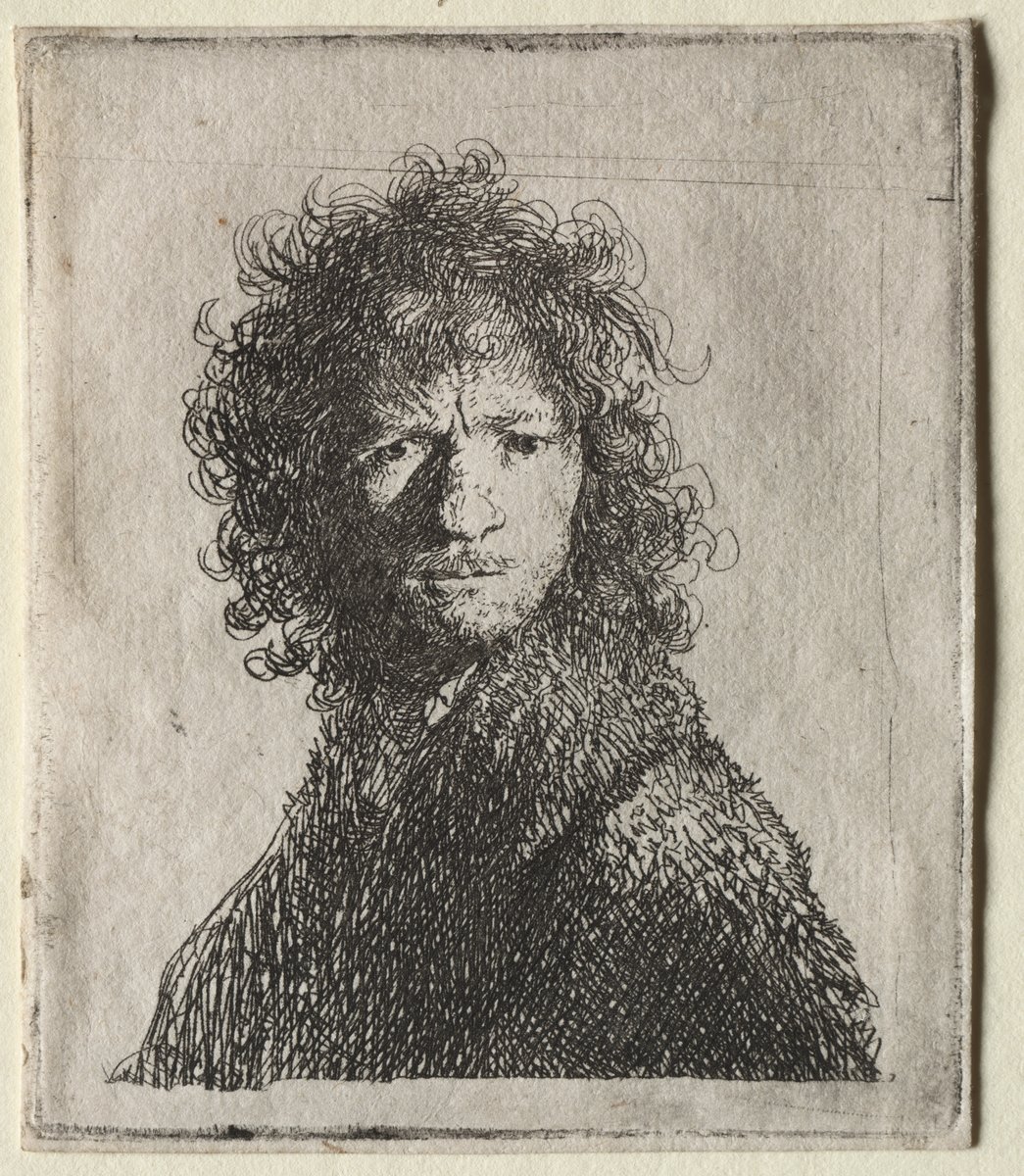 Self-portrait frowning Bust by Rembrandt van Rijn at Cleveland Museum of Art