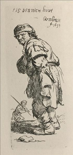 A Beggar and a Companion Piece, Turned to the Left by Rembrandt van Rijn at Private Collection