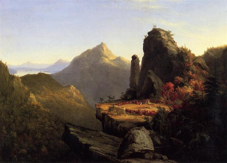 Scene from The Last of the Mohicans Cora Kneeling at the Feet of Tanemund by Thomas Cole